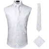 Gilet de costume à col en V à boutonnage simple imprimé cachemire métallisé pour homme / gilet de smoking