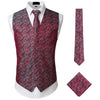 Gilet de costume à col en V simple boutonnage imprimé cachemire métallique pour homme / gilet de smoking