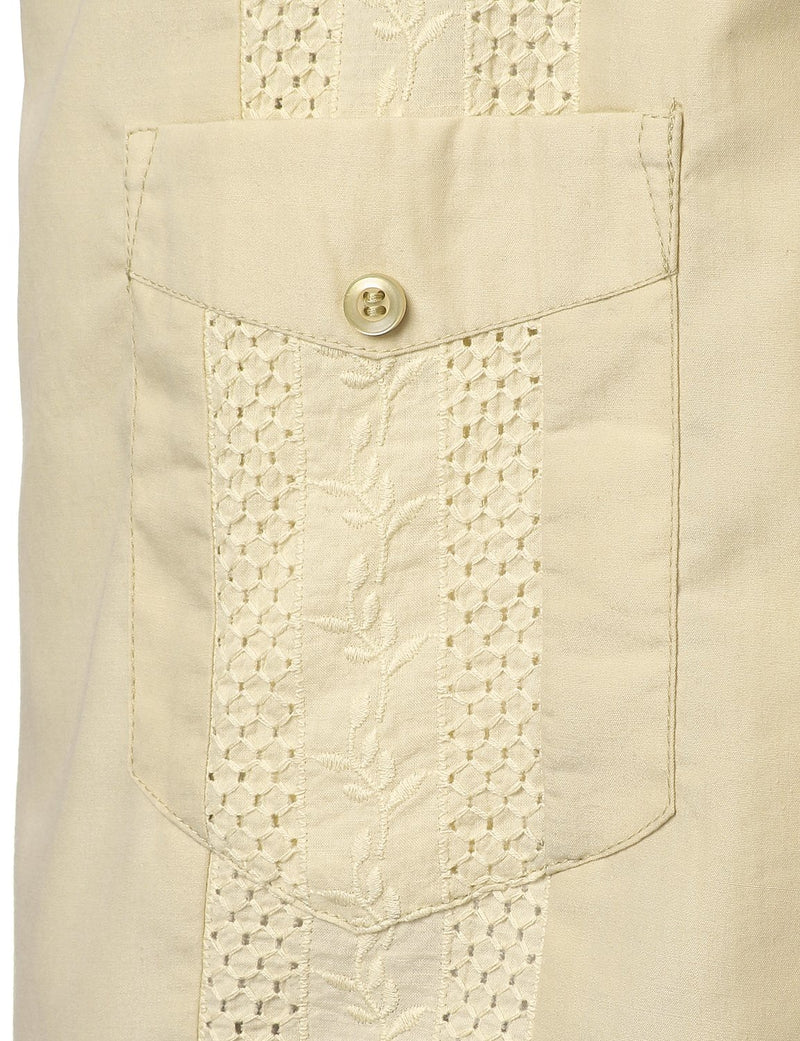 Bouton à manches courtes homme Down Cuban Guayabera Shirts Casual Suits
