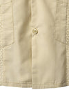 Bouton à manches courtes homme Down Cuban Guayabera Shirts Casual Suits