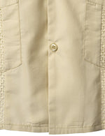 Bouton à manches courtes homme Down Cuban Guayabera Shirts Casual Suits