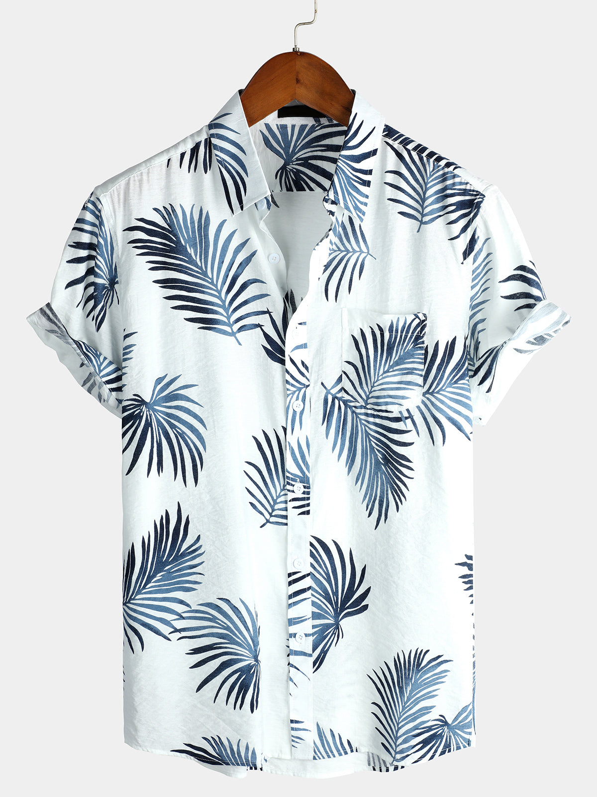 Chemise à boutons d'été à fleurs hawaïennes en coton pour hommes