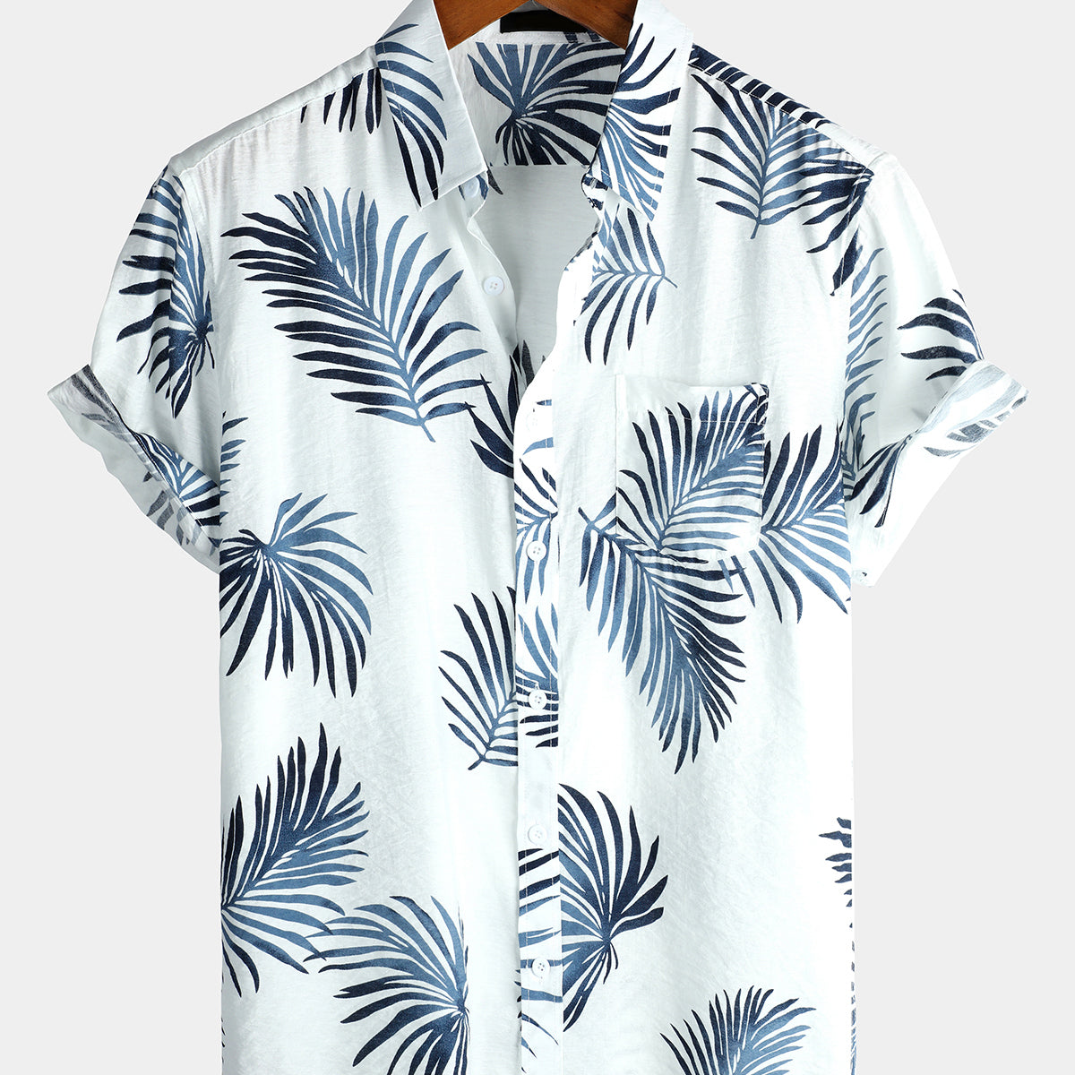 Chemise à boutons d'été à fleurs hawaïennes en coton pour hommes