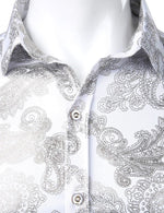 Chemise imprimée de motifs paisley brillant métallisé