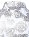 Chemise imprimée de motifs paisley brillant métallisé