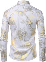 Chemise à manches longues à imprimé floral pour hommes