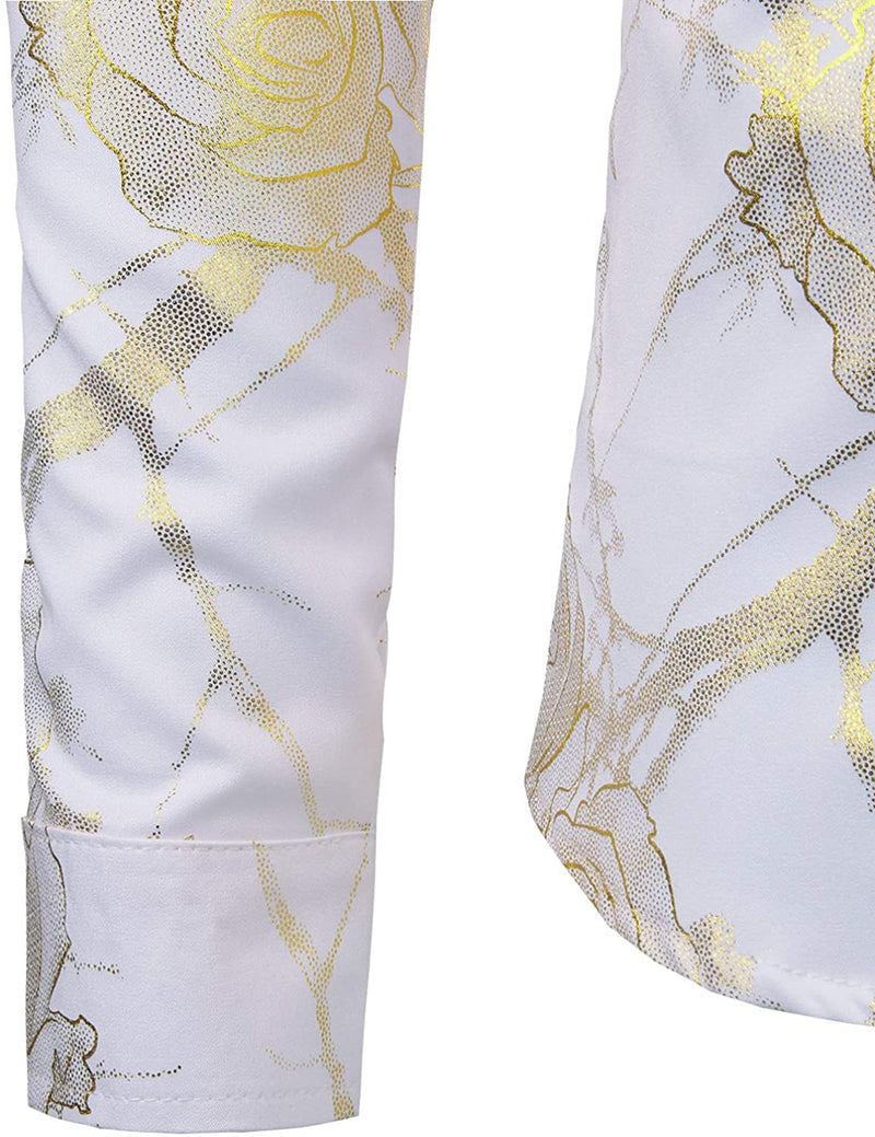 Chemise à manches longues à imprimé floral pour hommes