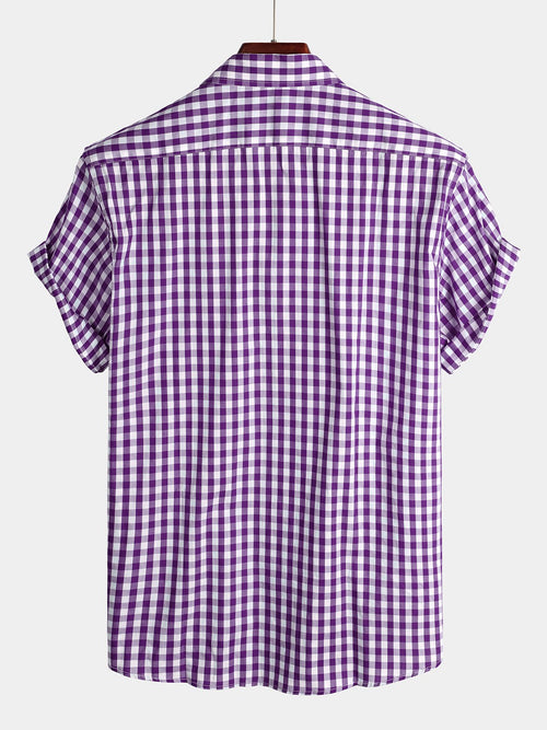 Chemise décontractée en coton à carreaux pour hommes