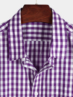 Chemise décontractée en coton à carreaux pour hommes