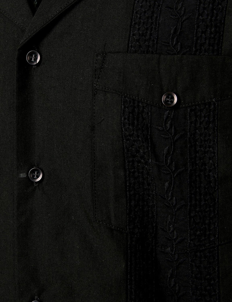 Bouton à manches courtes homme Down Cuban Guayabera Shirts Casual Suits