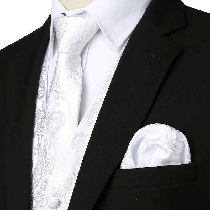 Gilet de costume à col en V à boutonnage simple imprimé cachemire métallisé pour homme / gilet de smoking