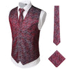 Gilet de costume à col en V simple boutonnage imprimé cachemire métallique pour homme / gilet de smoking