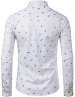 Chemise à manches longues imprimé floral brillant métallisé