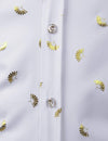 Chemise à manches longues imprimé floral brillant métallisé