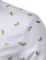 Chemise à manches longues imprimé floral brillant métallisé