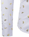 Chemise à manches longues imprimé floral brillant métallisé