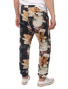 Pantalon en coton pour homme Pantalon à cordon imprimé fleuri