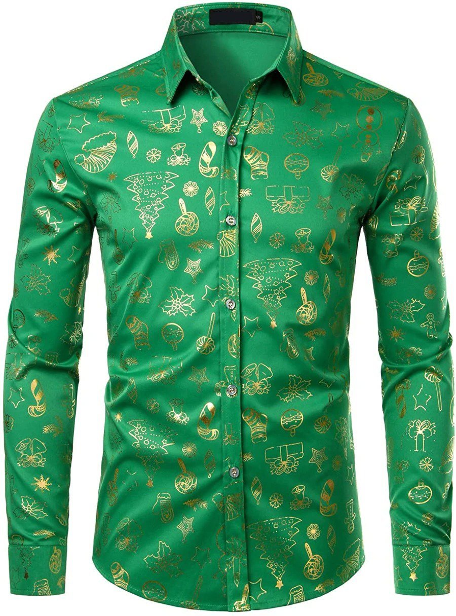 Long-sleeved shirt with Christmas print